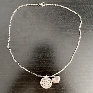 Silver Charm Moon and Sister Necklace